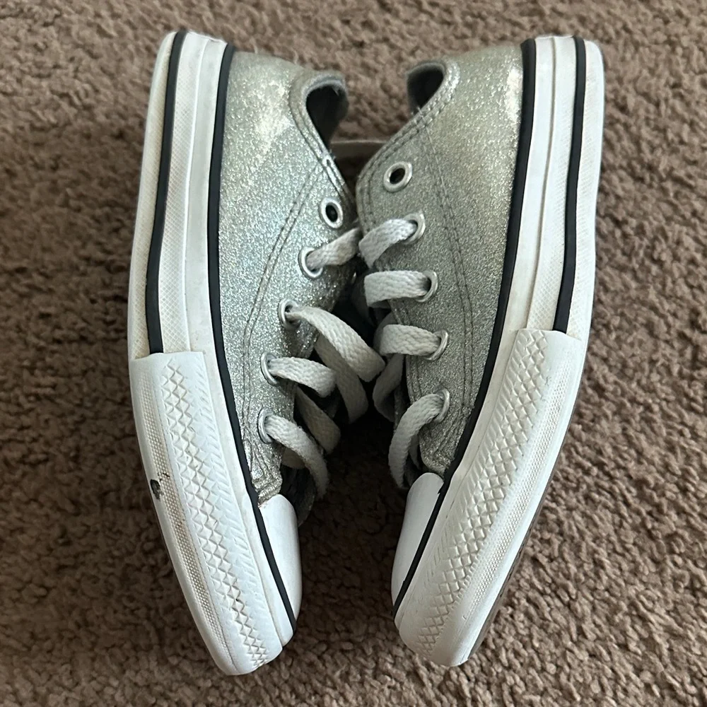 Converse Kids Shimmering Silver Sneakers